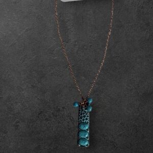 NWT nadineWest Faux Turquoise Patina Copper Necklace ~22"